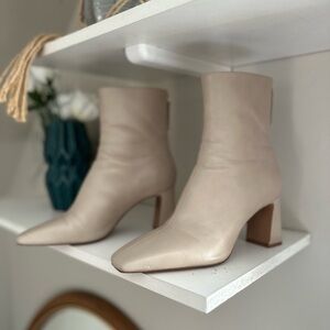 Mango Cream Heeled Booties